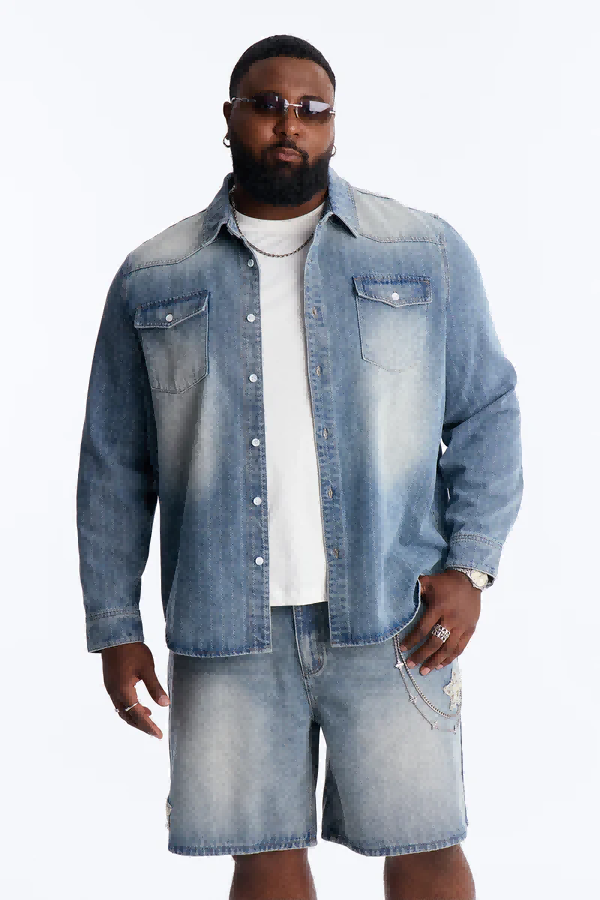 Three quarter sleeve polo shirt in plus size