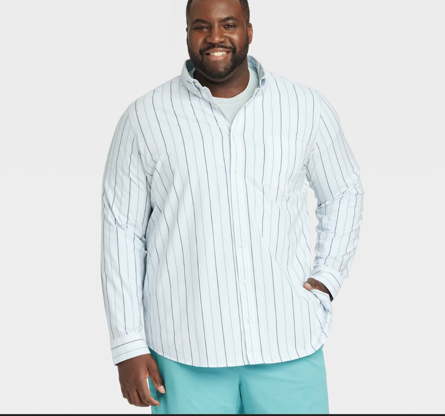 Three quarter sleeve polo shirt in plus size