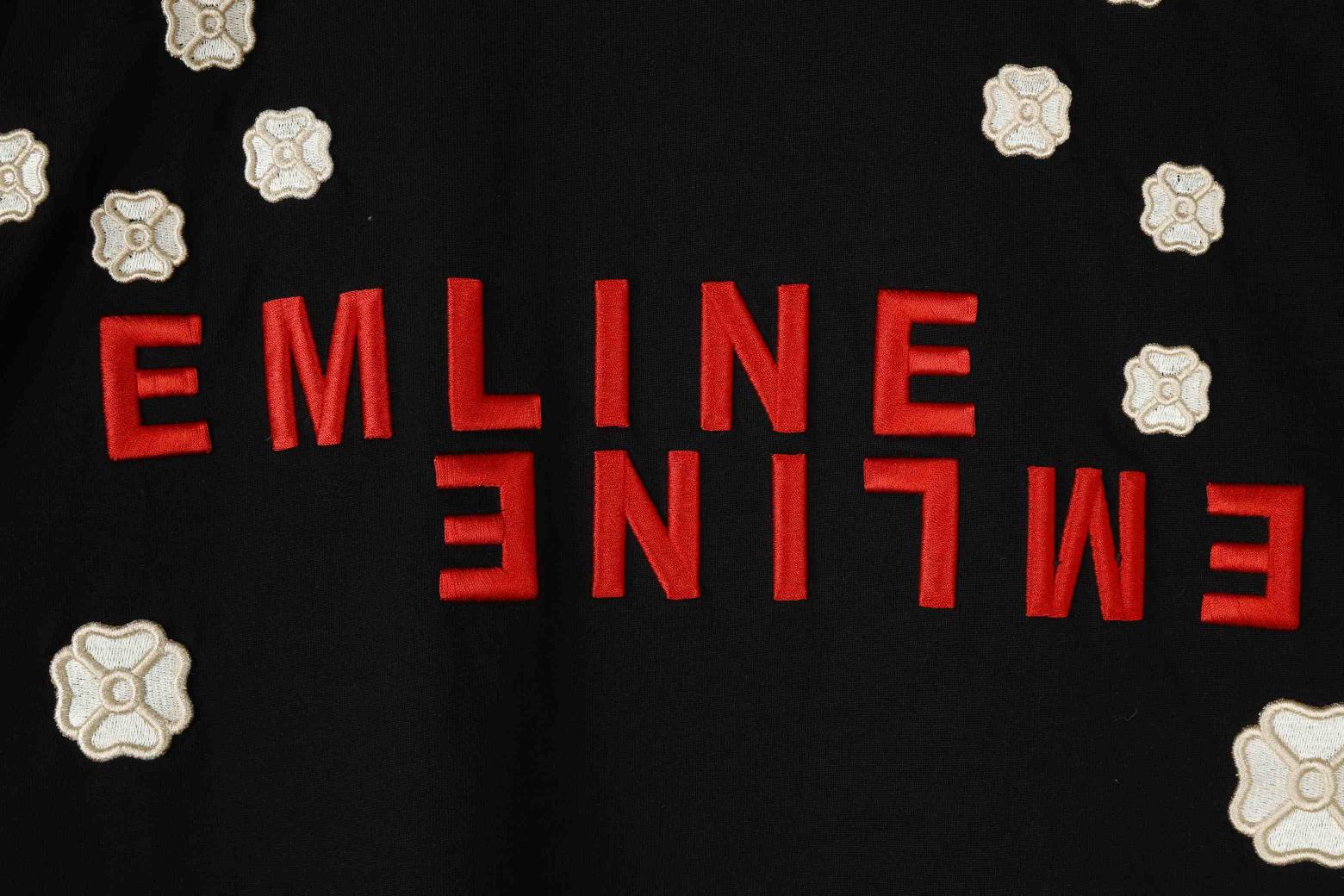 Denim tears puff print embroidery detail