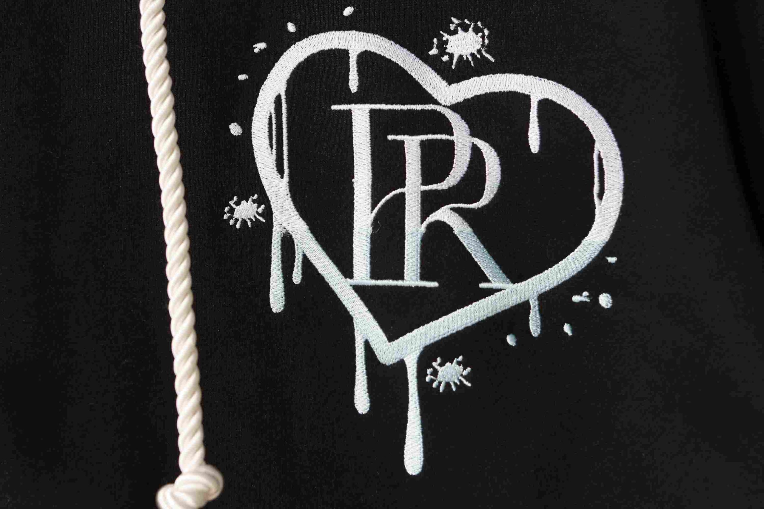 Puff print decoration on menswear garment