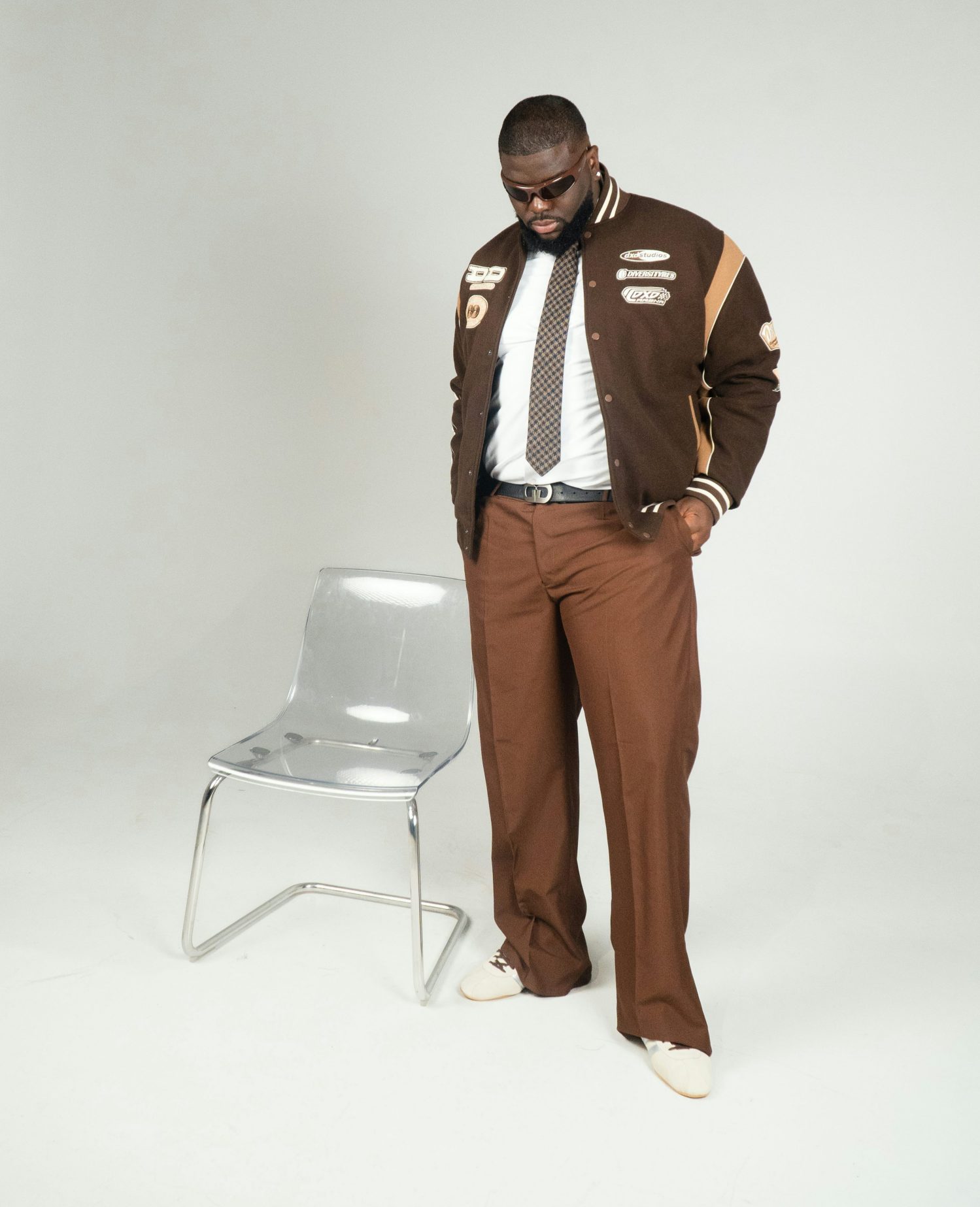 Animal print puffer jacket for big and tall men