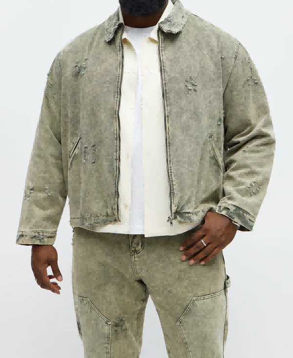 Animal print puffer jacket for big and tall men