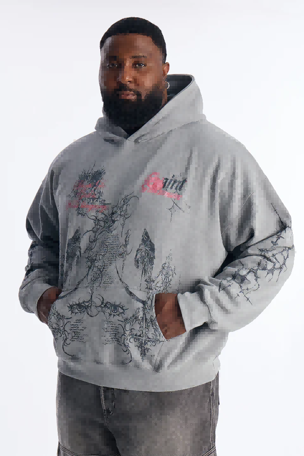 3D puff print embroidery on menswear