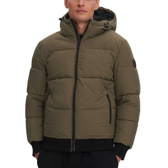 Animal print puffer jacket for big and tall men