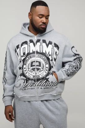 Animal print puffer jacket for big and tall men