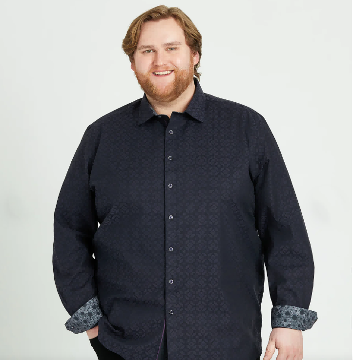 Three quarter sleeve polo shirt in plus size