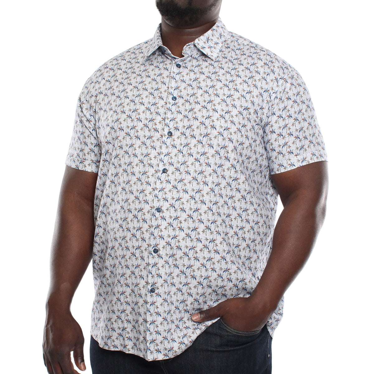 Animal print puffer jacket for big and tall men
