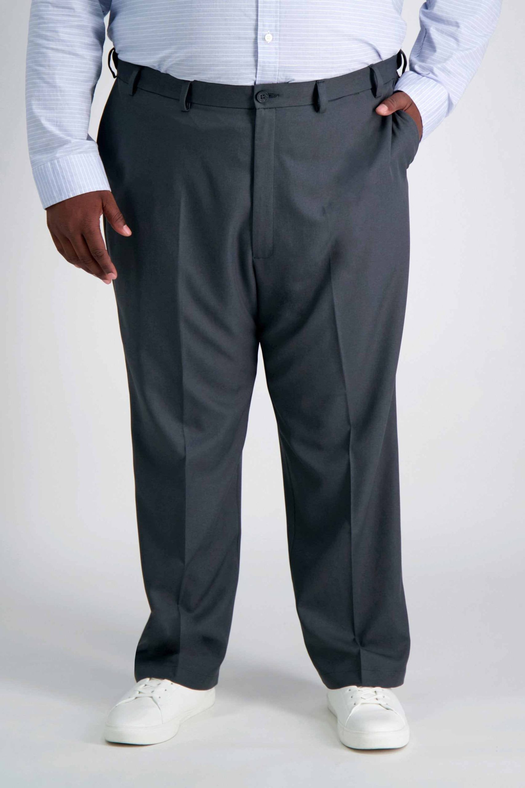 Drawstring waistband on men's extended-size pants