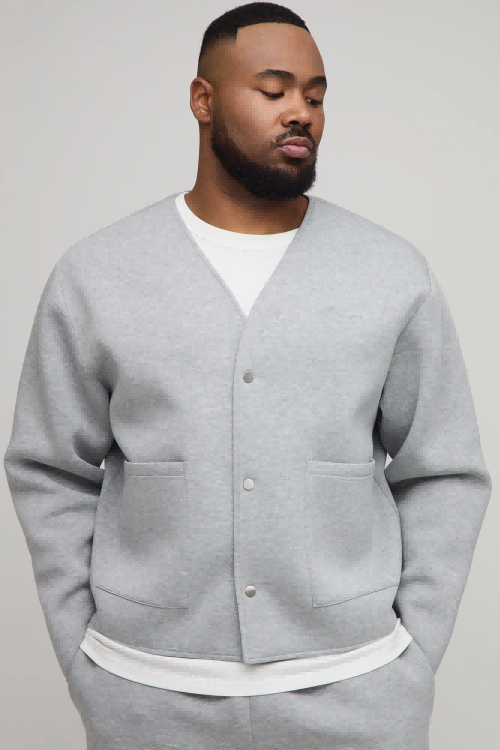 Three quarter sleeve polo shirt in plus size