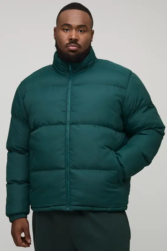 Animal print puffer jacket for big and tall men
