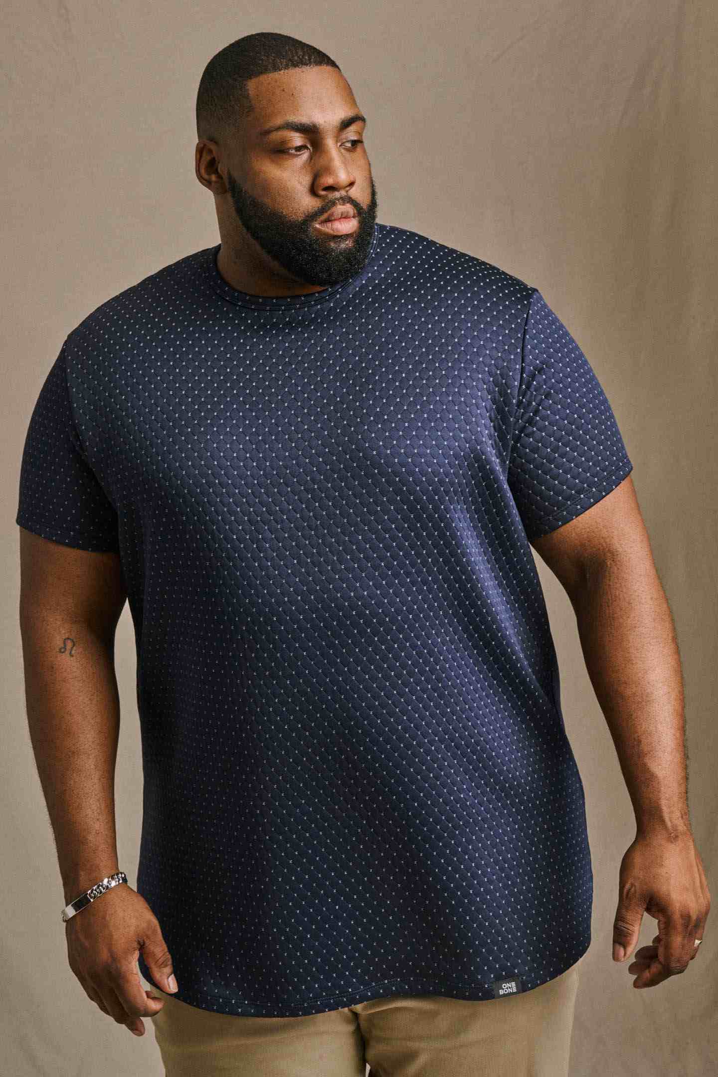 Puff print decoration on menswear garment