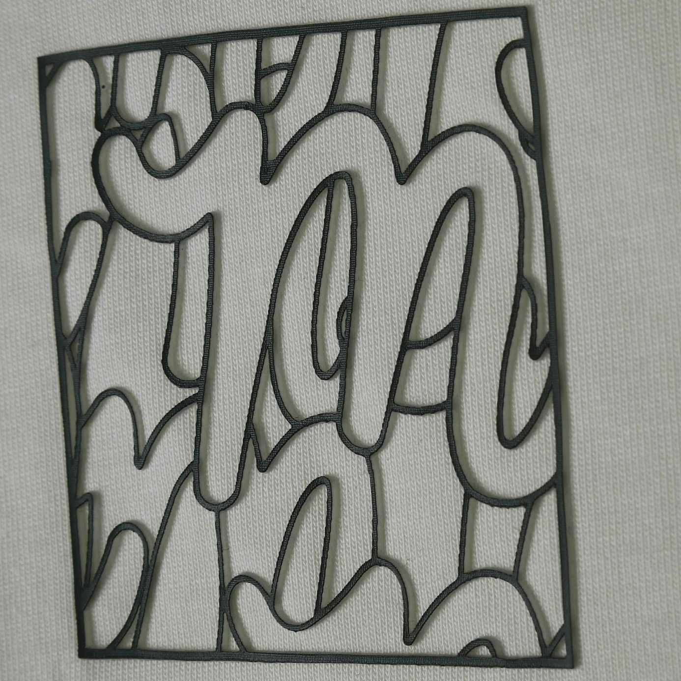 Puff print decoration on menswear garment