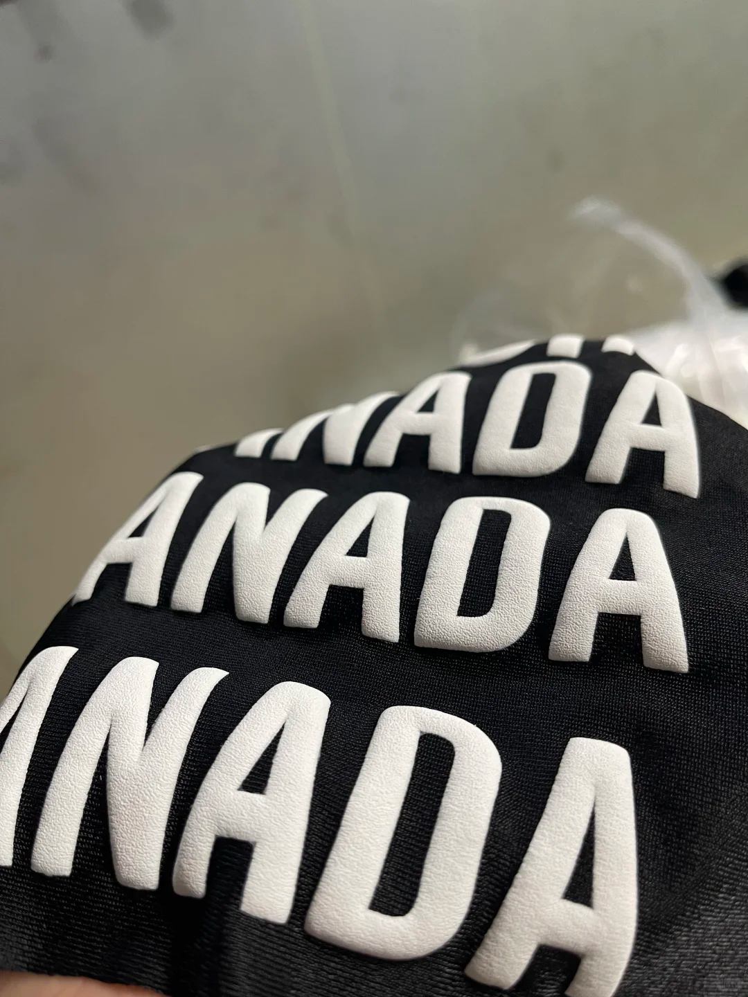 3D puff print embroidery on menswear