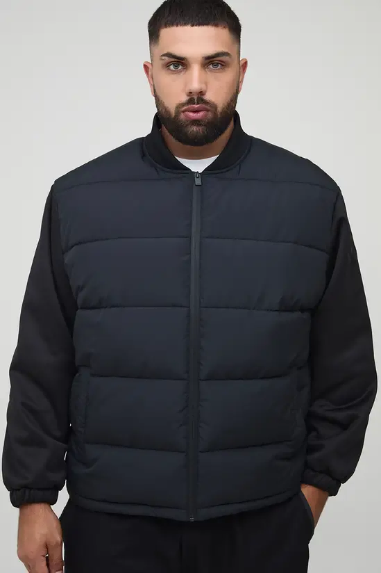 Animal print puffer jacket for big and tall men