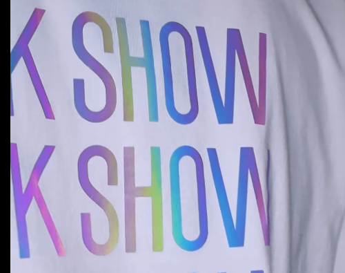 3D puff print embroidery on menswear