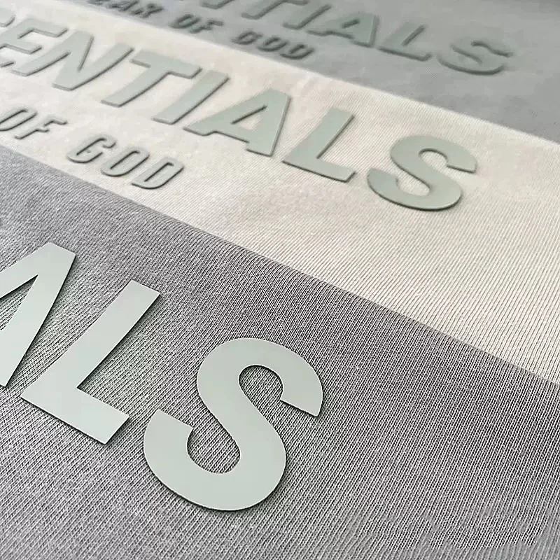 3D puff print embroidery on menswear