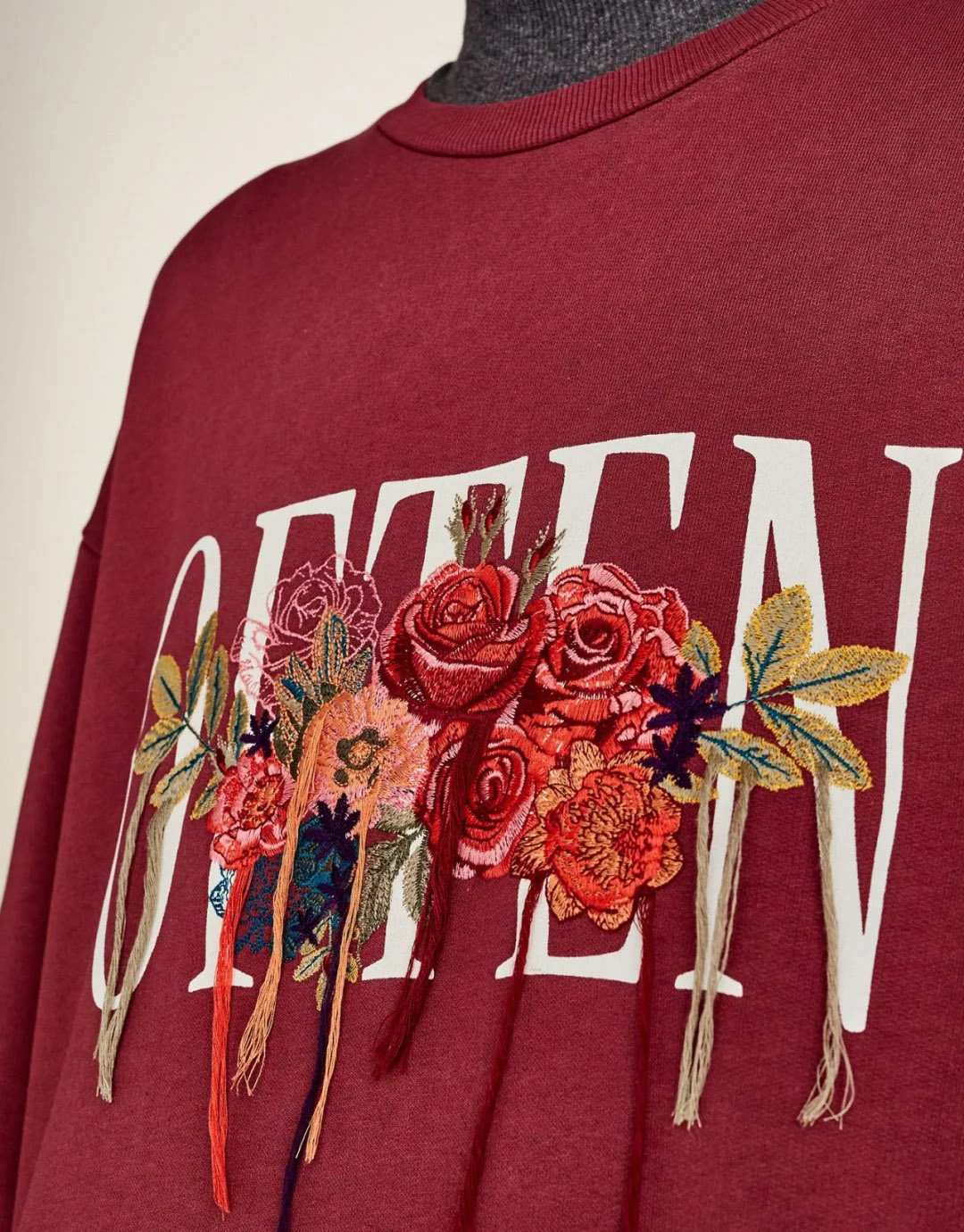 3D puff print embroidery on menswear